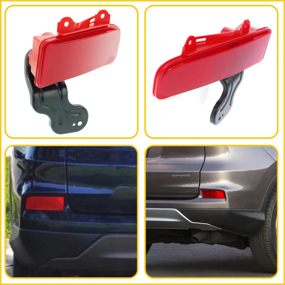 Red Rear Bumper Reflector Lamp Case Compatible with 2015-2016 Honda CRV