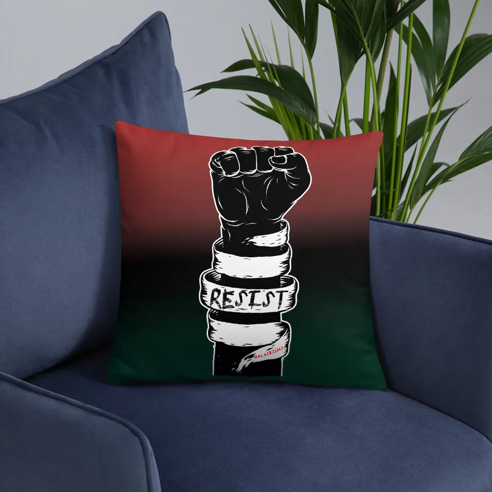 RED/BLACK/GREEN RESIST FIST THROW PILLOWS