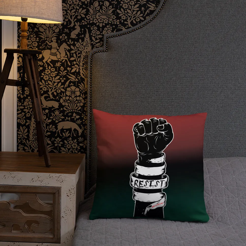 RED/BLACK/GREEN RESIST FIST THROW PILLOWS