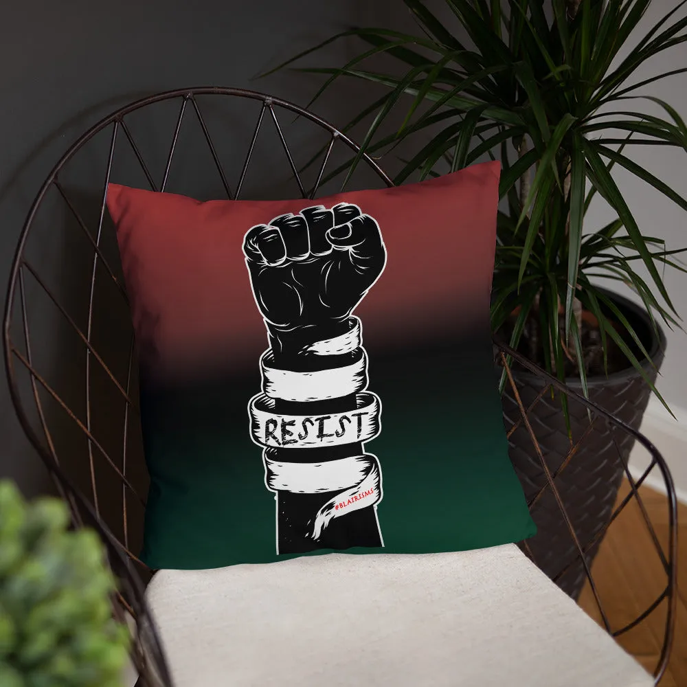 RED/BLACK/GREEN RESIST FIST THROW PILLOWS