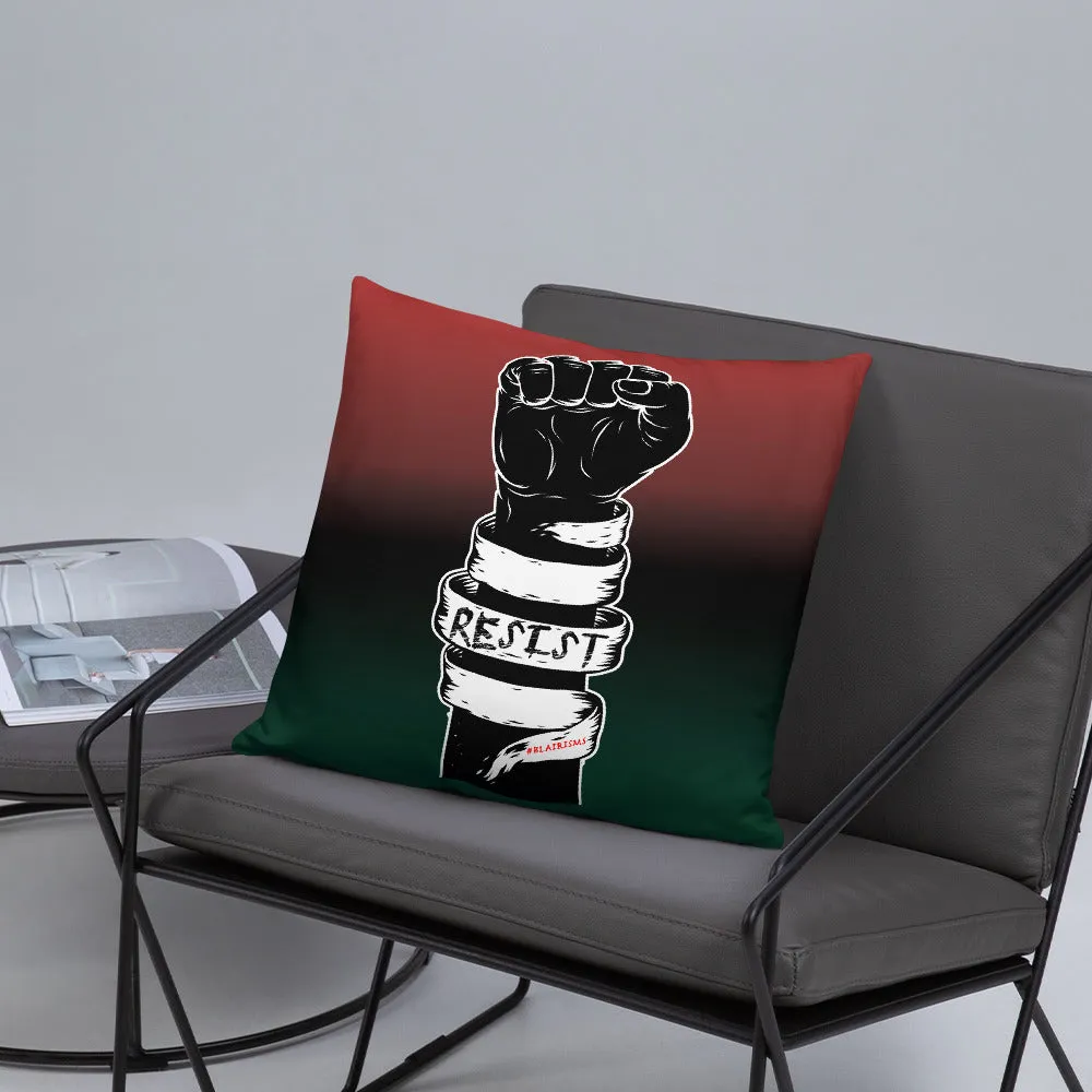 RED/BLACK/GREEN RESIST FIST THROW PILLOWS