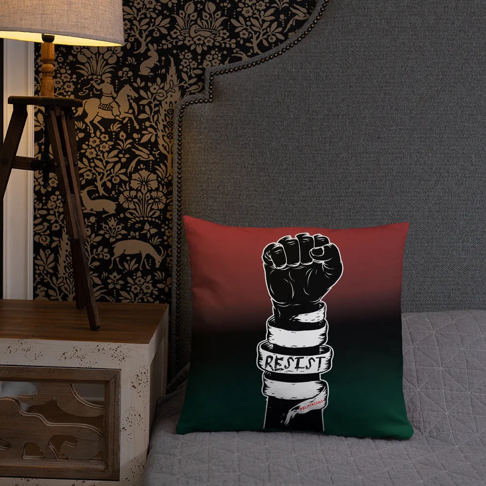 RED/BLACK/GREEN RESIST FIST THROW PILLOWS