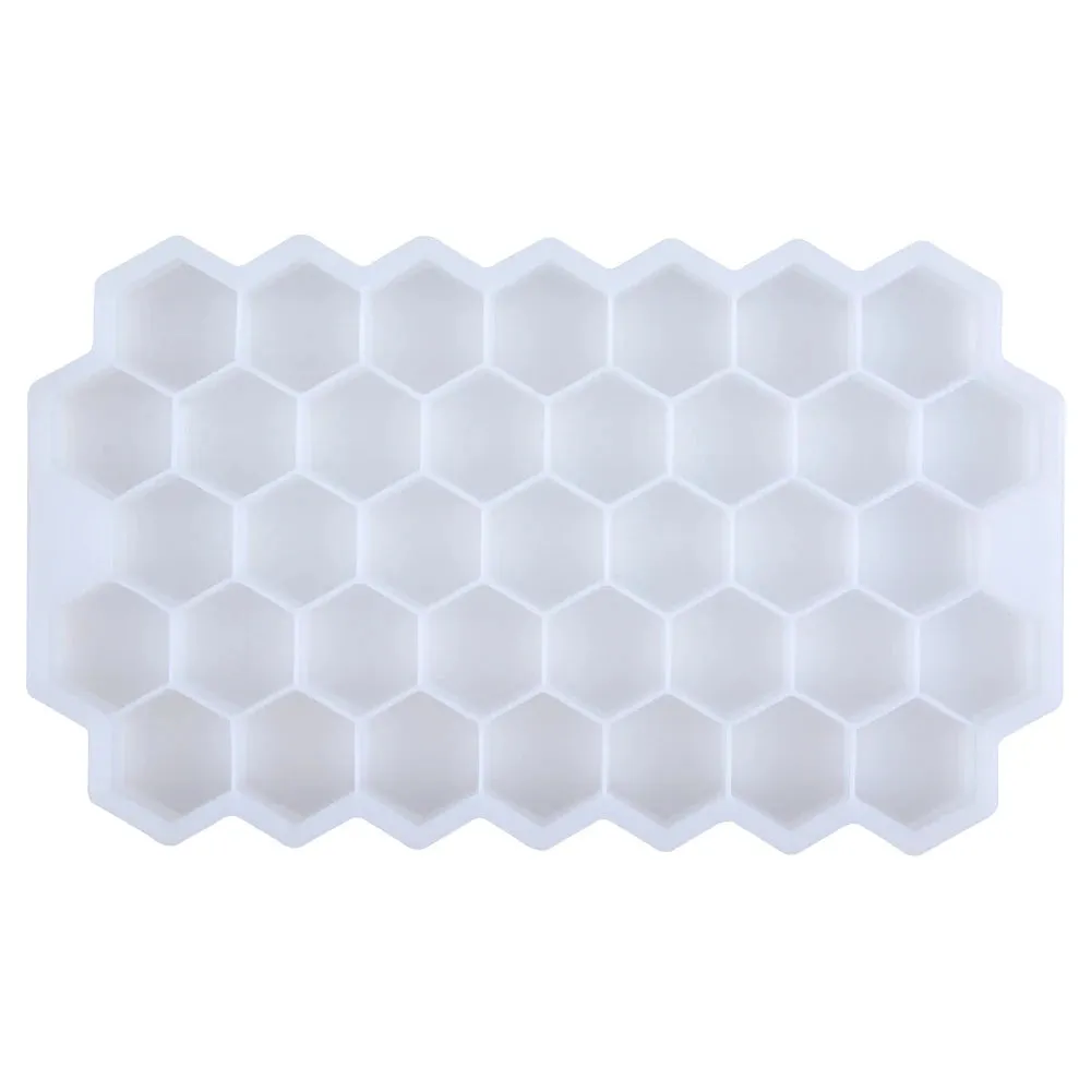 SILIKOLOVE Honeycomb Ice Cube Trays with Removable Lids Silica Gel Ice Cube Mold BPA Free