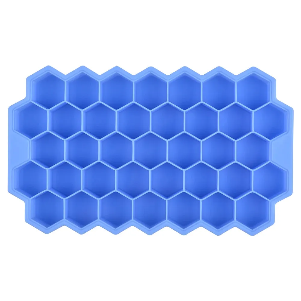 SILIKOLOVE Honeycomb Ice Cube Trays with Removable Lids Silica Gel Ice Cube Mold BPA Free