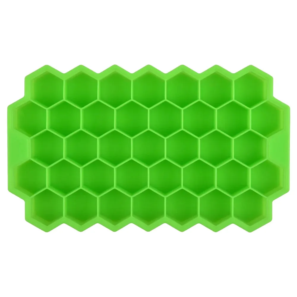 SILIKOLOVE Honeycomb Ice Cube Trays with Removable Lids Silica Gel Ice Cube Mold BPA Free