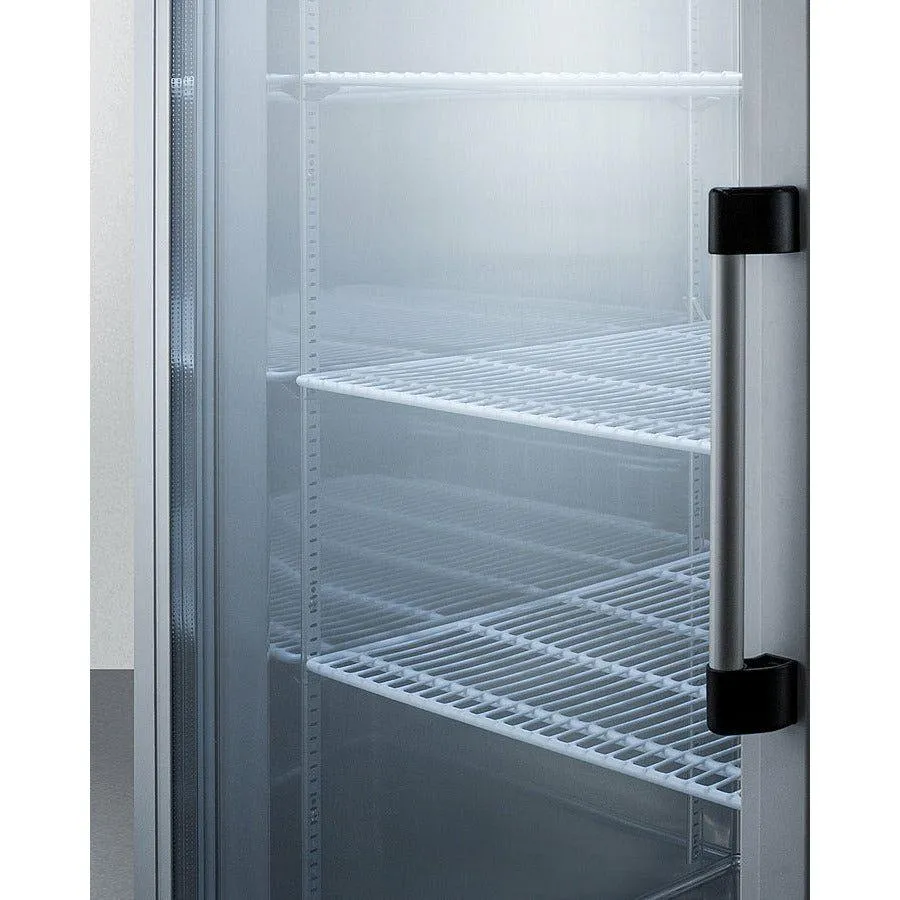 Summit 28 in. Reach-In Refrigerator with 23 cu. ft. Capacity, Automatic Defrost with Adjustable Cycle Defrost, Temperature Alarm, Open Door Alarm, Microprocessor Control Panel - SCR23SSG