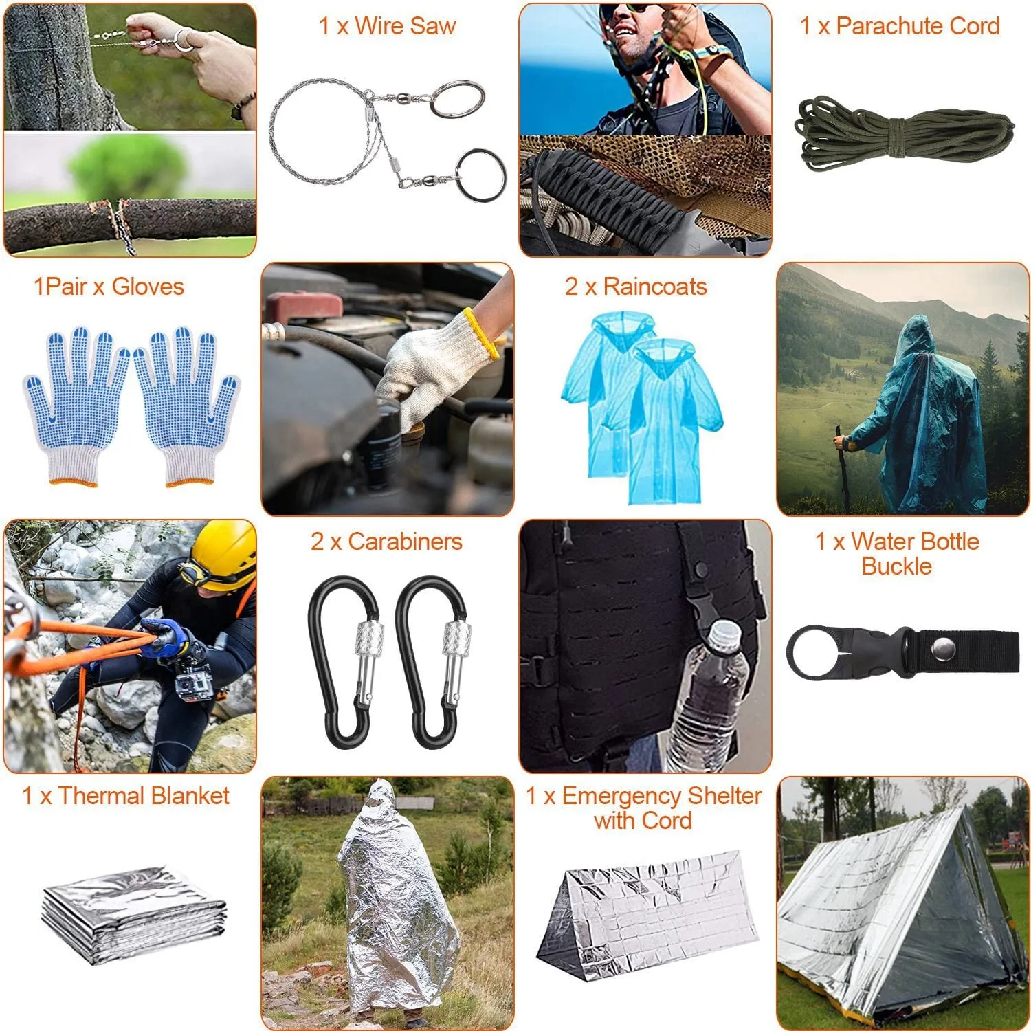Ultimate Outdoor Survival Kit: 125pcs in One Pack - Emergency Survival Gear Tactical First Aid Kit Supplies For Outdoor Adventure Camping Hiking Hunting