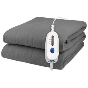 versatile Solid Flannel Electric Heated Warming Twin Blanket Grey