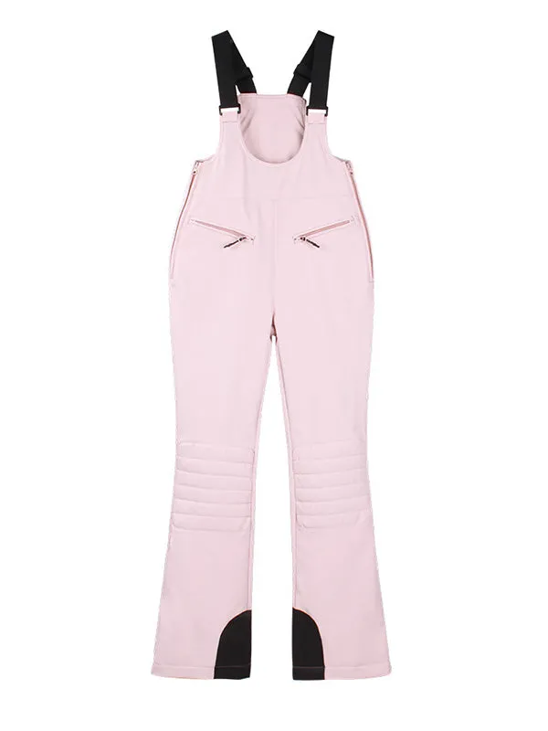 Women's Gsou Snow Elegant Stretch Flare Ski Bibs Pants
