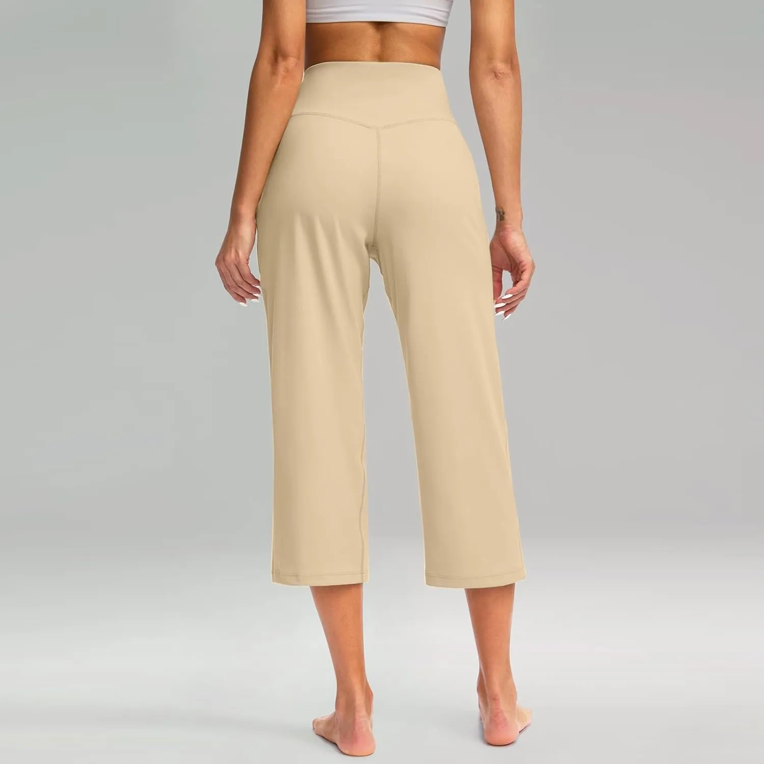 Women's Pants Plus Size Elastic Waist Cargo Loose Capri Pants for Women Stretch Linen Summer Womens Capris Petite